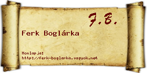 Ferk Boglárka névjegykártya